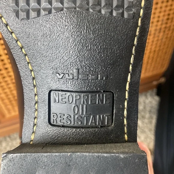 Mens ACME Black Leather Cowboy Work Boots Oil Resistant 10.5 - Picture 8 of 10